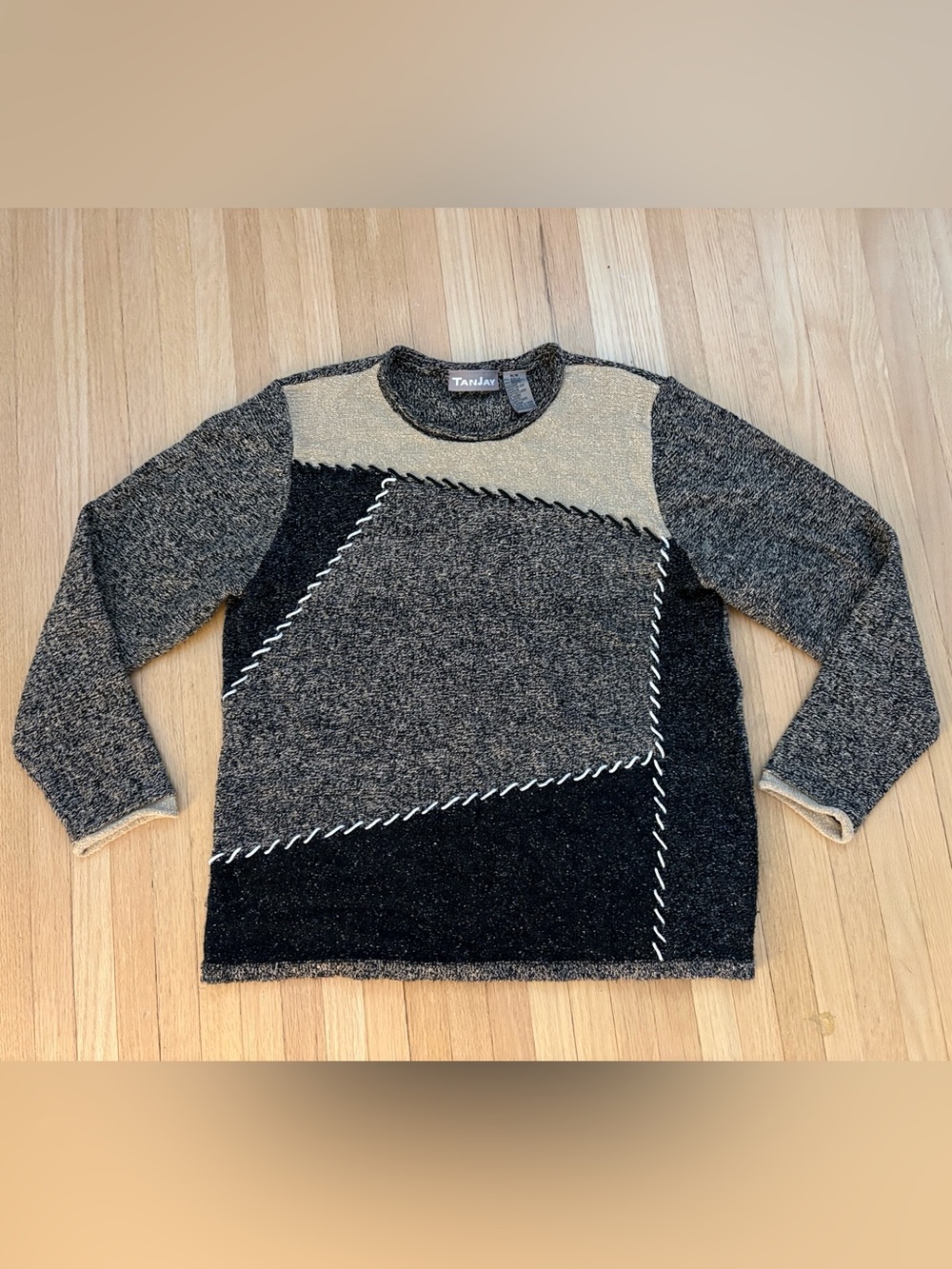 Vintage TanJay Abstract Geometric Knit Sweater – M